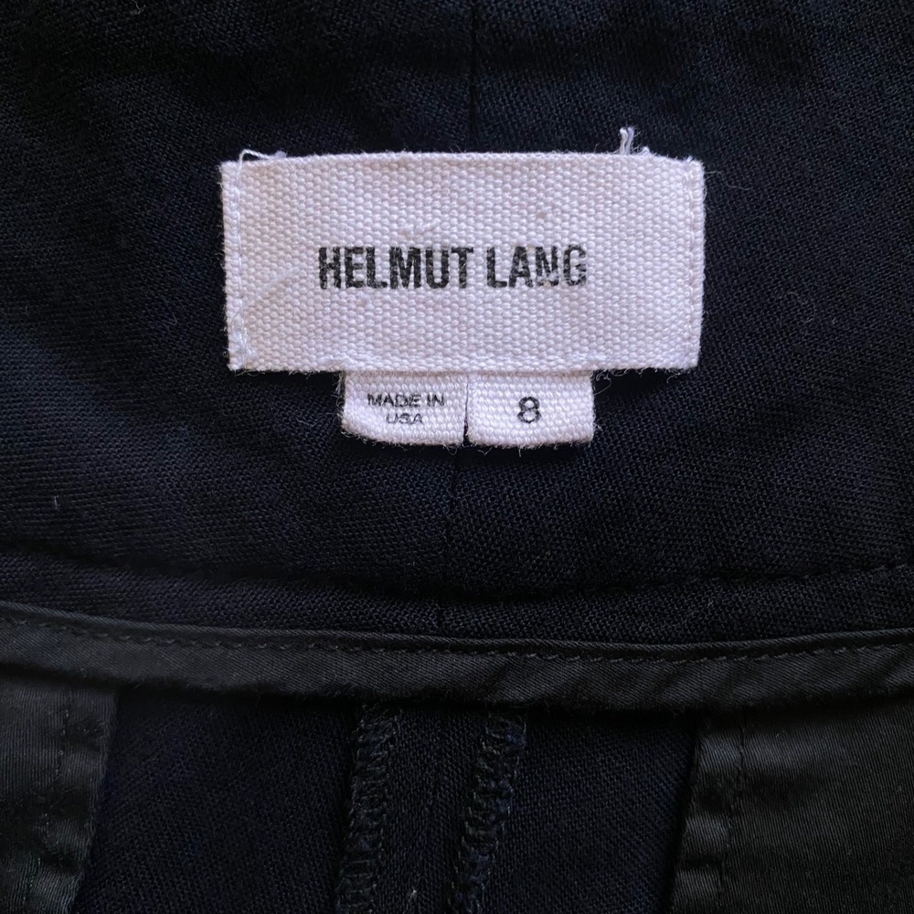 Helmut Lang Black Draped Canvas Straight Leg Cargo Trousers Pants Size 8 - Picture 3 of 12